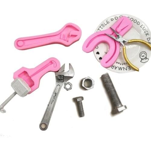 Online celebrity wrench silicone mold hardware screw nut hammer mold chocolate baking tool hammer