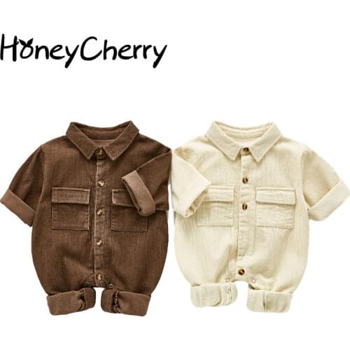 2020 Autumn boy Treasure Baby Romper Frock Romper Casual One-Piece Suit Corduroy Romper baby boy winter clothes