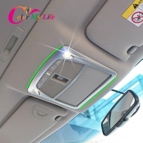 Color My Life 3Pcs/Set Chrome Front Reading Light Cover Back Reading Lamp Trim for Nissan X-trail Xtrail T32 Rogue 2014 - 2020