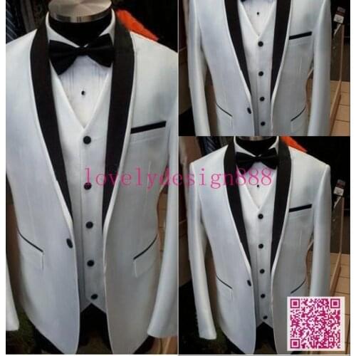 Custom Made Gray Tuxedo Jacket Black Shawl Lapel Black Pants,Bespoke Groom Tuxedos, Wedding Suits For Men Cheap Groom Tuxedos