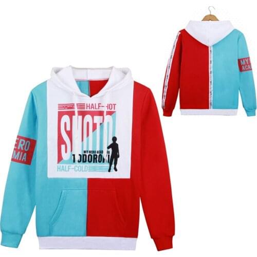 Anime My Hero Academia Shoto Todoroki Cosplay Costumes Women Men Boku no Hero Academia Hoodies Sweatshirts Warm Coat Jackets
