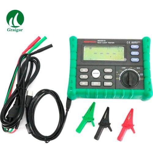 MASTECH MS5910 RCD/Loop Resistance Tester Measuring Range 0.1~2000 ohm Accuracy Class