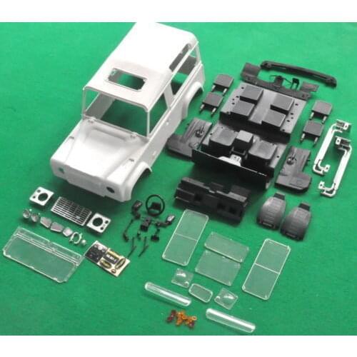 1/10 Scale Land Defender Metal Luggage Rack Rolling Roll Cage & RC Rover DefenderD90 Wrangler JEEP White Hard Body Kits Assembly