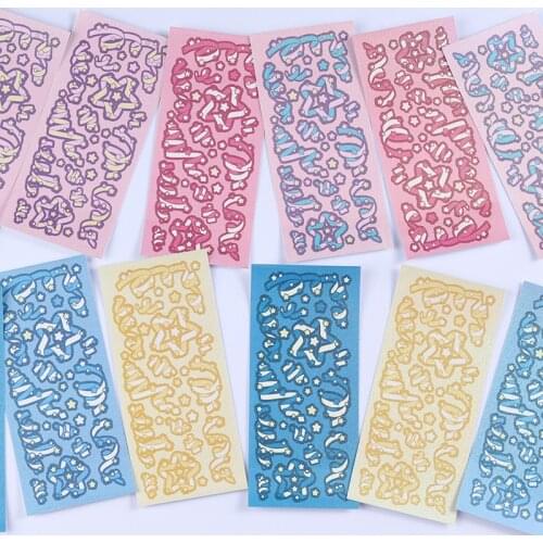 Cute Candy Star Ribbon Stickers Scrapbooking Decorative Sticker Korean DIY Diary Album Stick Label School Stationery