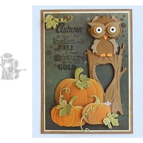 Mmao Crafts Metal Steel Cutting Dies New Tree stump nut leaf Stencil For DIY Scrapbooking Paper/photo Cards Embossing Dies