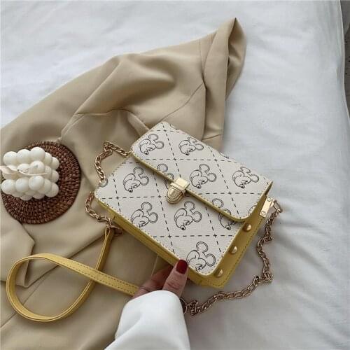 Disney Mickey girl fashion messenger mobile phone lipstick bag ladies wild one-shoulder shopping storage bag