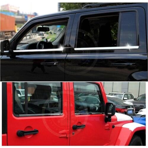 Stainless steel Exterior Window Sill Lid Trims for Jeep Wrangler (JK) 2007-2018 2009 2010 2011 2012 2013 2014 2015 2016 2017