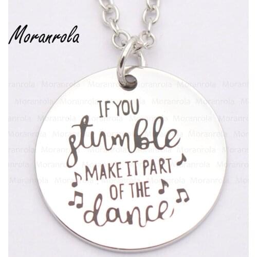 New arried "If you stumble make it a part of your dance "Copper nana necklace &Keychain,Hand stamped Jewelry inspirational gift