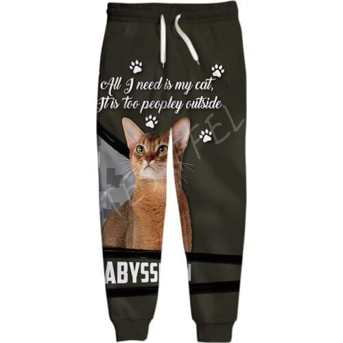 Tessffel Cute Cat Funny 3D Printed Casual Mens Trousers NewFashion Streetwear Autumn Loose Comfortable Sports Pants Style-71