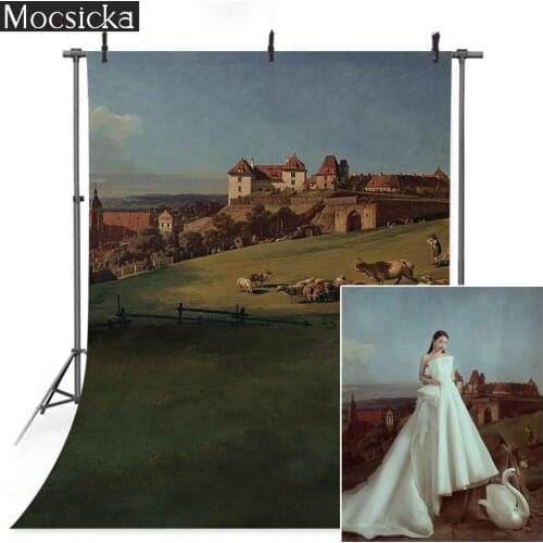 Retro West Farm Photo Backdrop Spring Village Scenery Birthday Partrait Art Background Studio Professional Photographic Props