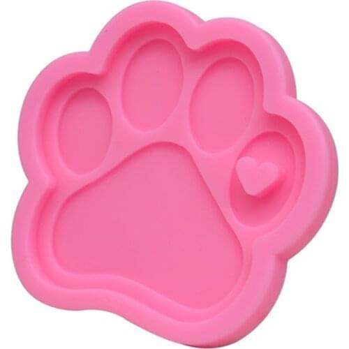 Crystal Epoxy Resin Mold Bear Paw Keychain Casting Silicone Mould DIY Craft Tool A0KD