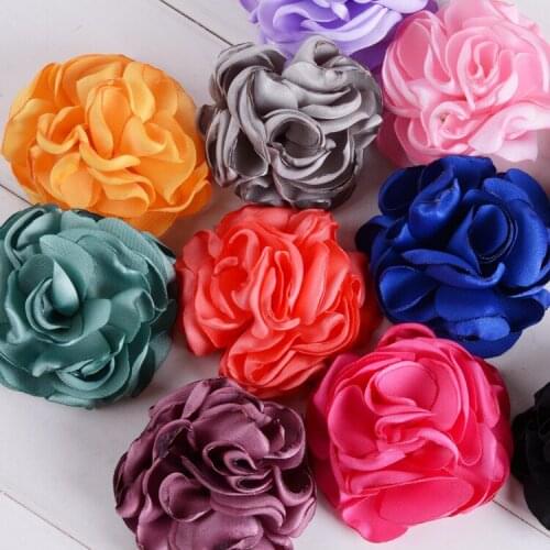 Cute 10pcs/lot 2" Rose Flowers for Kids Baby Girls Headwear Curling Flowers Boutique Burning Flowers Diy Hair Accessories