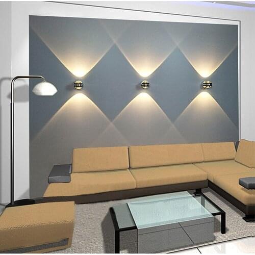 Led double-sided crystal wall lamp up and down lighting indoor aluminum lamp 6w background wall decoration lamp corridor light