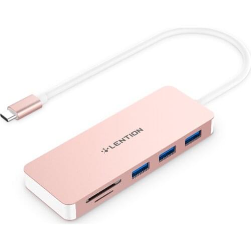 USB-C Hub with USB 3.0 Ports and SD/TF Card Reader Compatible New MacBook Air, 2020-2016 MacBook Pro, Multi-Port Type C Adapter