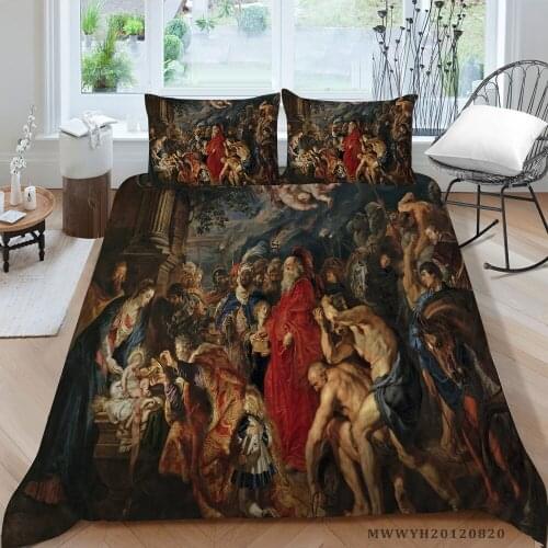 Vintage Design Bedding Set Queen Size Classic Artistic Duvet Cover King Twin Full Double Single Bed Set Medieval Style
