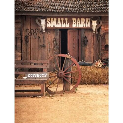 TR vintage retro wood house photography backdrops printed with small barn rick farm barn door cowboy photo backgrounds backdrops