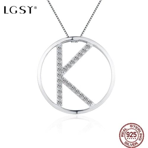 LGSY 925 Sterling Silver Fashion Jewelry K Word Pendants Romantic Silverware Necklace Fine Jewelry Making Pendant DP010
