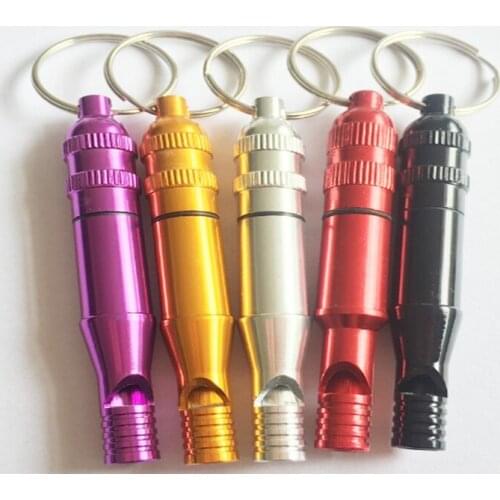 1000pcs/lot Fast Shipping 2 in 1 kit Aluminum Pet Whistle Dog training whistle keyring with storage box random colors