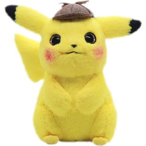 2020 Pokemon Plush Detective Pikachu Plush Toys Stuffed Toys Pokémon Pikachu Anime Dolls Christmas Birthday Gifts for Kids