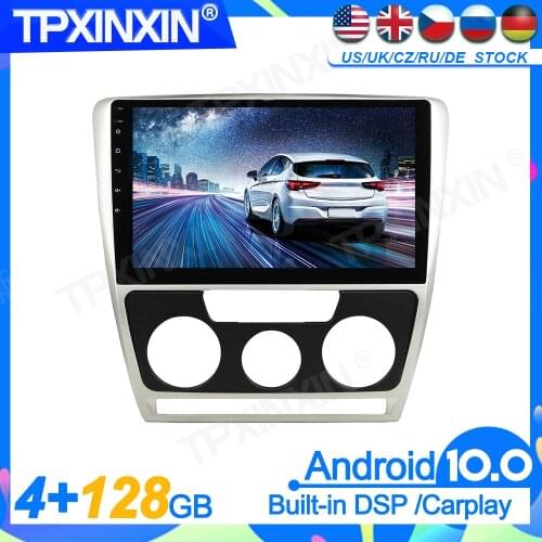 4+128GB Android 10 For Skoda Octiva 2012 AT Head Unit Car Multimedia Player Auto Radio Tape Recorder GPS Navigation DSP IPS 2Din