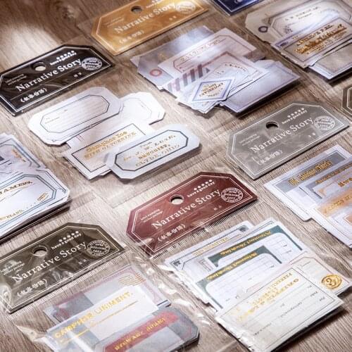 COO NOTE Narrative Retro Label Memo Pad DIY Hand Account Decoration Label Diary Stationery Album Kawaii