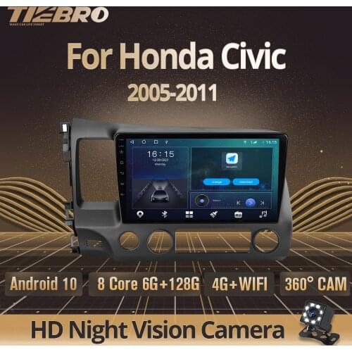 TIEBRO 2 Din Android 10 Car Radio For Honda Civic 2005-2011 4G WIFI DSP Car Multimedia Video Navigation GPS Autoradio 2DIN Dvd
