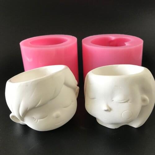 Cement Silicone Flower Pot Mould DIY Cement Planter Making Candlestick Resin Vase Chocolate Fondant Cake Molds