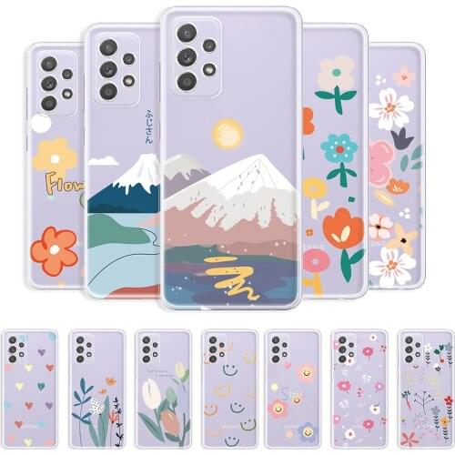 For Samsung A72 Case Clear Phone Case For Samsung Galaxy A72 Scenery Style Back Cover For Samsung A72 a72 Transparent Cute Coque