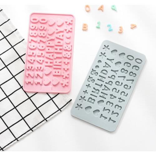 Digital alphabet fondant silicone mold cake chocolate biscuit mold DIY happy birthday mold cake decoration baking tools