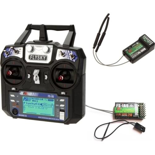 FLYSKY FS-i6 2.4G 6CH AFHDS Transmitter FS-iA6B IA6 Receiver Radio Controller for RC FPV Drone Airplane Quadcopter DIY Toys