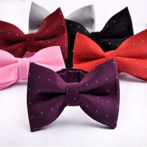 Polka Dot Bowties Mens Womens Tuxedo General Party Neckties Butterfly Jacquard Bowtie 19 Colors, 100pcs