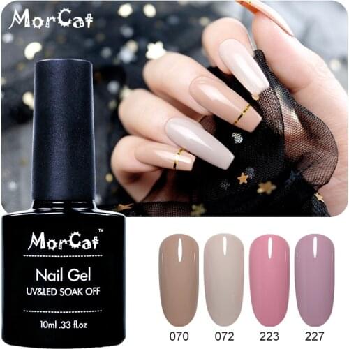 MorCat Gel Nail Polish Nude Gel Lacquer Manicure UV Semi Permanent Nail Art Design Soak Off UV Varnish Nail Gel Polish