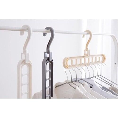 Space saving 9 holes 360 degree rotating magic hanger multi-purpose folding clothes hanger wardrobe clothes clothes storag