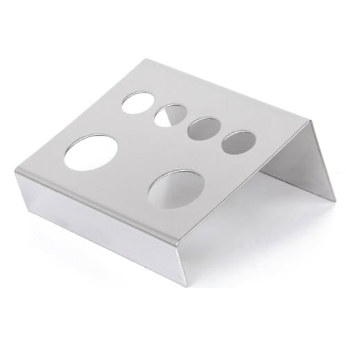 6 Holes Stainless Steel Small Tattoo Ink Cup Cap Pigment Stand Holder Silver