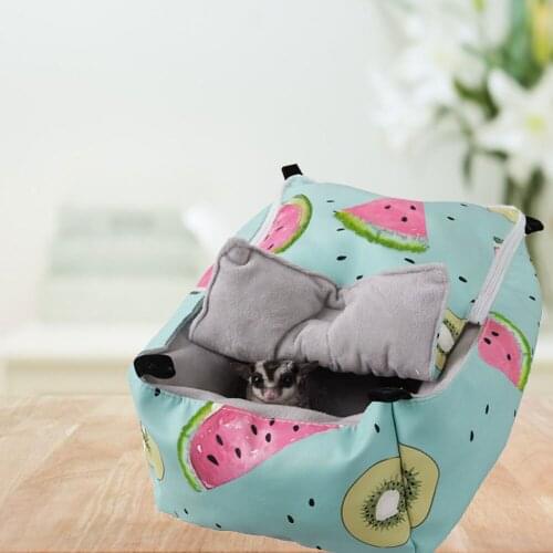 Small Animal Pet Guinea Pig Rabbit Hedgehog Bed Squirrel Hamster Hanging Cave Cage Hanging Small Pet Cotton Nest Pet Accessories