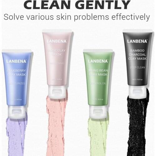 LANBENA Mung Bean / Blueberry / Rose / Bamboo Charcoal Mask Mud Deep Cleaning Remove Grease Shrinks Pores Nourishing Skin Care