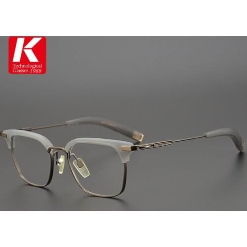 IP Pure Titanium Glasses Frame Women Vintage Square Titan Myopia Optical Prescription Eyeglass Frame Fashion New Men Eyewear