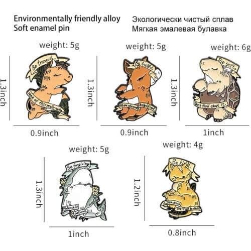 New 20Pcs Whale Turtle Dolphin Piggy Cat Brooch Lapel Pin Action Figure Toy