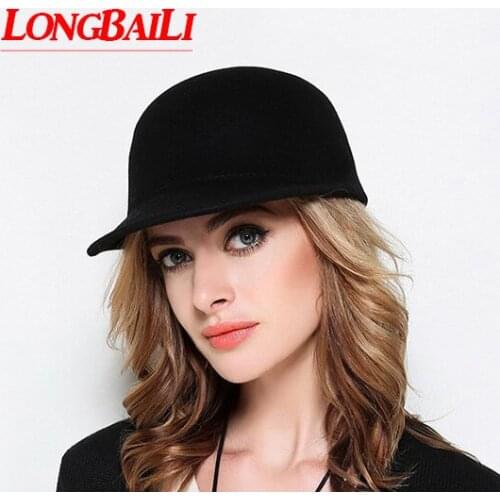 LongBaiLi Winter Wool Felt Baseball Hats For Women Beret Caps BMDW004