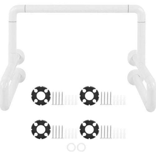 Safety Helping Handle White Toilet Grab Bar Stainless Steel Bathroom Safety Hand Rail for Elderly with Fluorescent Ring