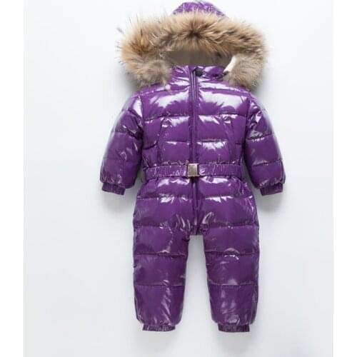 RUSSIA kids Winter jumpsuit Childrens down feather climbing clothes 0-4 years old