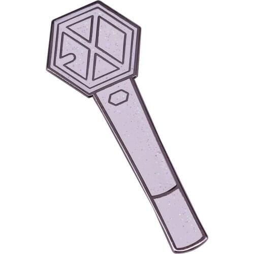 Pretty White Light Stick Pin Brooch Kpop and Korean Culture Music Fans Glitter Accessory