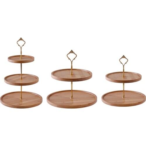 Three-layer fruit plate creative modern living room household multi-layer afternoon tea tableware candy snack cake snack rack