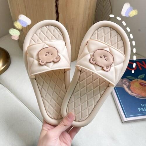 Bear Slippers Womens Summer Flip-Flops Sandals 2021 Casual House of Sunny Kawaii Home Soft Beach slippers flip flops women