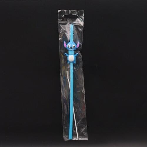 28cm Cartoon Stitch Straw Reuse Food Plastic Creative Novelty Cute Animal Straw Party Decoration