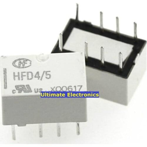 5pcs HFD4/5 HFD4-5VDC One-Stable Two-Stage Conversion 8-Lead 0.5A 125VAC Relay
