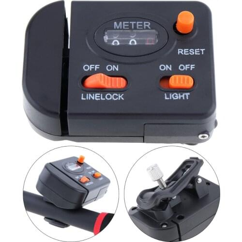 99.9m Black Fishing Line Counter Clip on Rod Meter Gauge Depth Finder Digital Jigging Fishing Tackle Tools