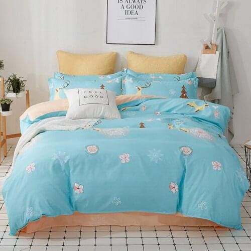 Moose and Bird in the snow Bedding Set Simple Duvet Cover Set Pillowcase Home Textiles 2/3pcs Bed Linen King Queen Size Dropship