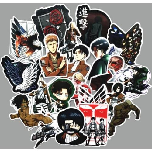 42 Pcs/set Creative Anime Attack on Giant Soldier Captain Anime Peripheral Notebook Stickers Luggage Suitcase Bicycle Stickers