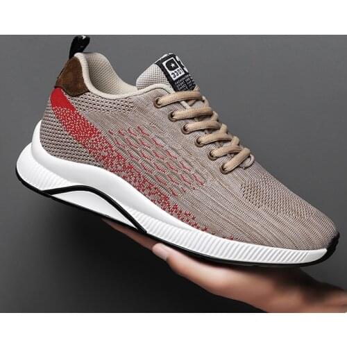 Mens casual shoes sneakers fashion sports running popular mesh fly woven walking outdoor sports vulcanized mens shoes